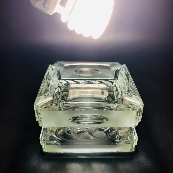 Vintage 60s Neodymium Glass Ashtray: Reversible Catch All Bowl - MCM Collectible - Picture 2 of 10